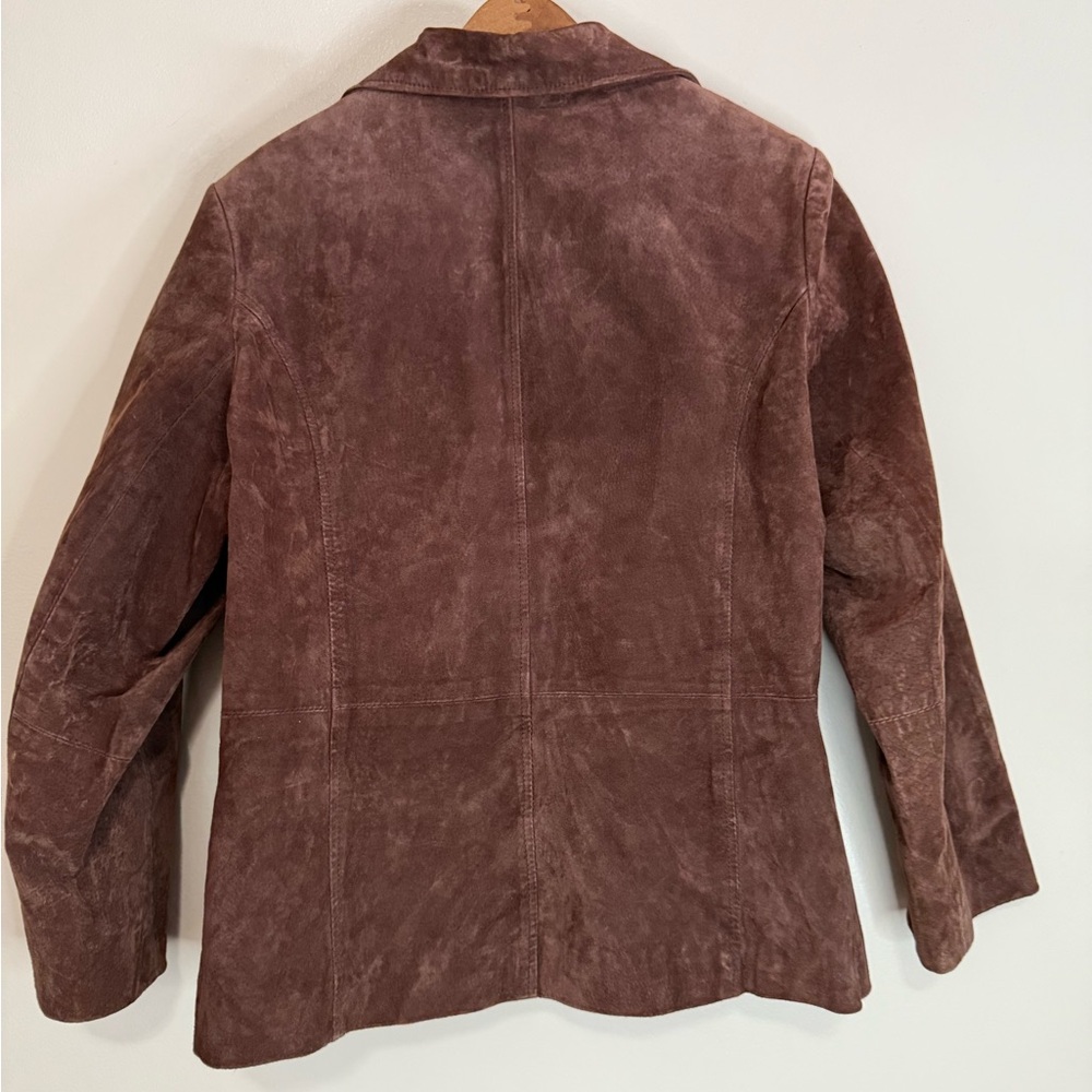 Relativity Single Button Brown Suede Lined Jacket… - image 5